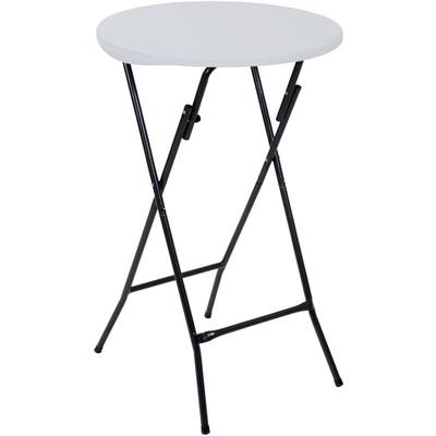 Garten Stehtisch klappbar rund ø 60 cm - weiß - Bistro Klapptisch mit schwarzem Stahlgestell Image