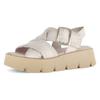 Sandalette GABOR, Damen, Gr. 35, beige (creme), Kalbsleder, unifarben, modisch, Schuhe, Plateau, Sandale, Sommerschuh mit Klett unter der Zierschnalle