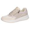Plateausneaker WALDLÄUFER "H-MARA", Damen, Gr. 8 (42), hellbeige, flieder, Leder, Textil, sportlich, Schuhe, Halbschuh, Freizeitschuh, Schnürschuh in Komfortweite H
