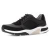 Keilsneaker GABOR ROLLINGSOFT, Herren, Gr. 9,5 (44), schwarz, Nappaleder, Veloursleder, Mesh, sportlich, Schuhe, Freizeitschuh, Halbschuh, Schnürschuh mit Logo an der Ferse, G-Weite