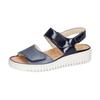 Keilsandalette WALDLÄUFER "H-WILLOW", Damen, Gr. 4,5 (37,5), jeansblau, nachtblau, Veloursleder, Lackleder, klassisch, Schuhe, Sommerschuh, Klettschuh, Sandale in Komfortweite H (= sehr weit)