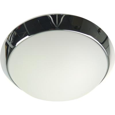 NIERMANN Deckenleuchte "Opal matt, Dekorring Chrom, LED", grau (chrom), Ø 35cm, Lampen Image