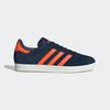 Sneaker ADIDAS ORIGINALS "GAZELLE", Gr. 40, collegiate navy, orange, core weiß, Leder, Synthetik, sportlich, Schuhe