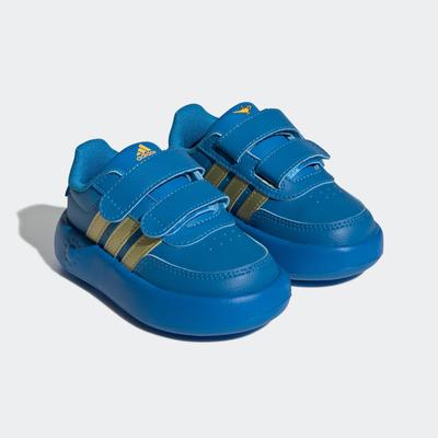 Klettschuh ADIDAS SPORTSWEAR "ADIDAS X DISNEY BREAKNET 2.0 KIDS", Gr. 23, bright blau, gold metallic, bold gold, Synthetik, sportlich, Schuhe, für Kinder Image