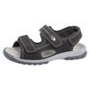 Riemchensandale WALDLÄUFER "Denver", Herren, Gr. 12,5 (48), schwarz, Nubukleder, unifarben, sportlich, Schuhe, Sommerschuh, Klettschuh, Outdoorschuh, in komfortabler H-Weite