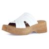 Pantolette GABOR, Damen, Gr. 36, weiß, Kalbsleder, unifarben, modisch, Schuhe, Keilabsatz, Sommerschuh, Best Fitting für eine komfortable Passform