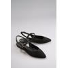 Slingpumps ANISTON SHOES, Damen, Gr. 38, schwarz, Textil, Veloursleder, elegant, Schuhe, Flat, Sommerschuh, Riemchensandale - neue KOLLEKTION