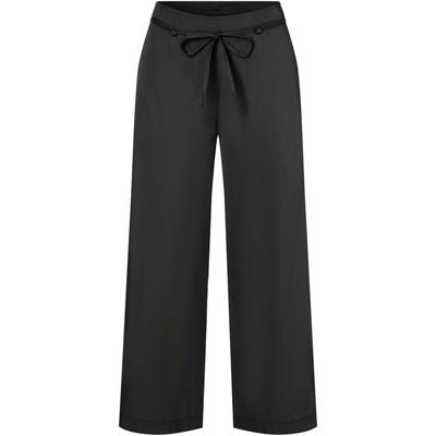 7/8-Hose MAC "CHIARA BELT cropped", Damen, Gr. 38, N-Gr, schwarz, Web, Obermaterial: 76% Baumwolle, 21% Polyamid, 3% Elasthan, unifarben, casual, weit 7/8-Länge, Hosen, Wide Fit, mit geradem, weitem Bein Image