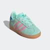 Sneaker ADIDAS ORIGINALS "GAZELLE COMFORT CLOSURE ELASTIC LACES KIDS", Kinder, Gr. 22, clear mint, bliss pink, bright blau, Leder, sportlich, Schuhe, für Kinder