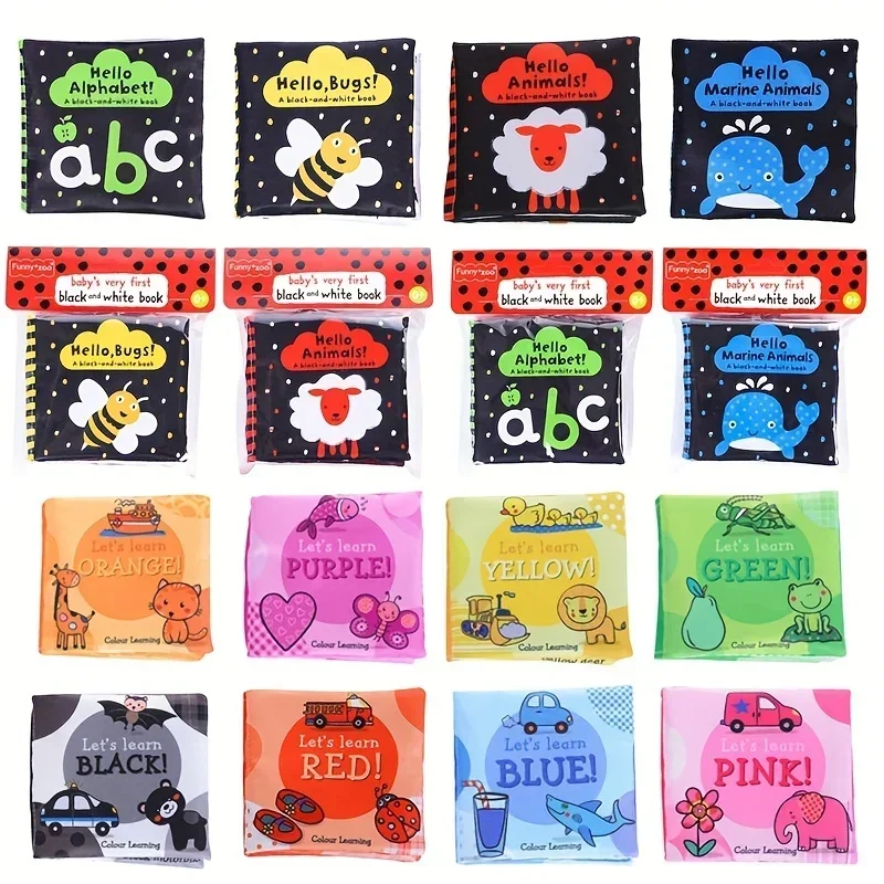 Baby Bücher Spielzeug Neugeborenen Brief Tier Stoff Buch Baby Bad Buch Crinkle wasch bar ungiftig Früher ziehung Palm Buch für Kleinkinder Image