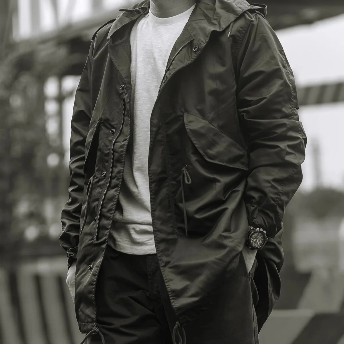 NICHT LAGER M51 Pie Overcome Jacke, Nylon Fishtail Windjacke M-51 PARKA Jacke