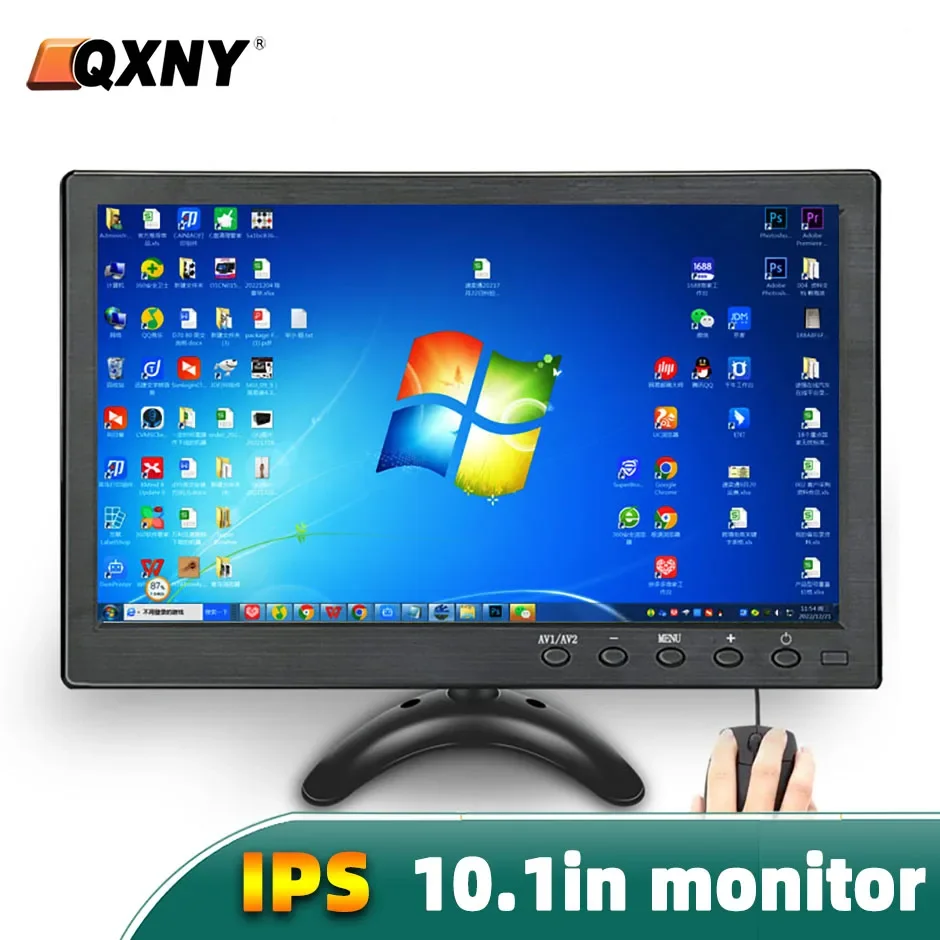 10,1 Zoll IPS Bildschirm 1024x600 LCD HDMI-kompatibel VGA AV Bnc Eingang Monitor für PC Computer Backup Kamera CCTV TV Spiel Box RPI Image