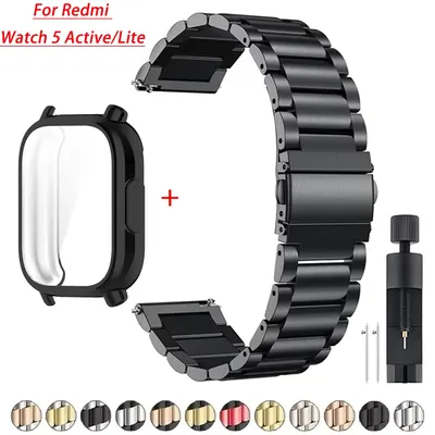 Gehäuse + Luxus-Metallbänder für Redmi Watch 5, aktive TPU-weiche Hüllen für Xiaomi Redmi Watch 5 Image