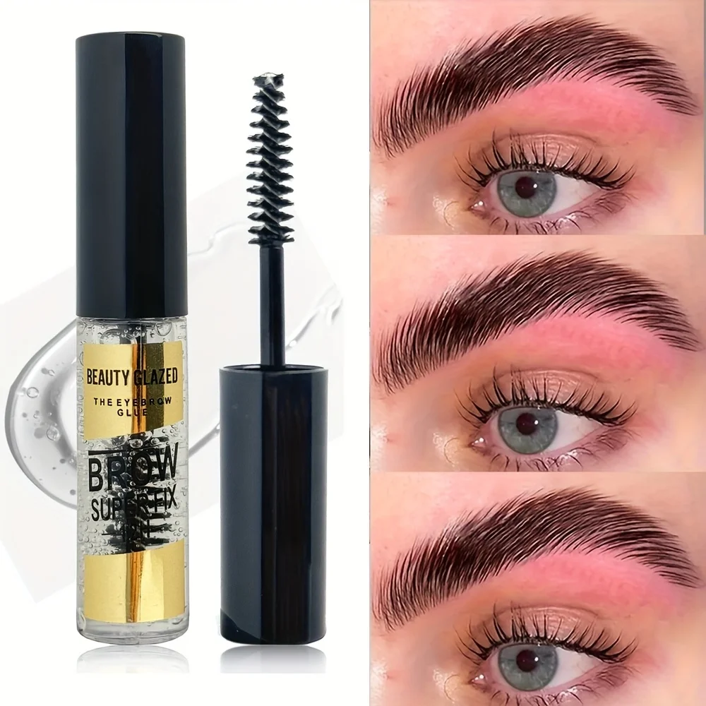 BEAUTY GLAZED Augenbrauen-Gel mit Pinsel, schnell trocknende, langlebige, wasserfeste Augenbrauen-Styling-Flüssigkeit für alle Hauttypen