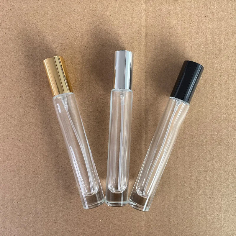 10/20/50/100 Stück 10 ml lange gerade Kreis-Glas-Parfüm-Sprühflasche, ätherisches Öl, Kosmetik-Nachfüllflaschen Image