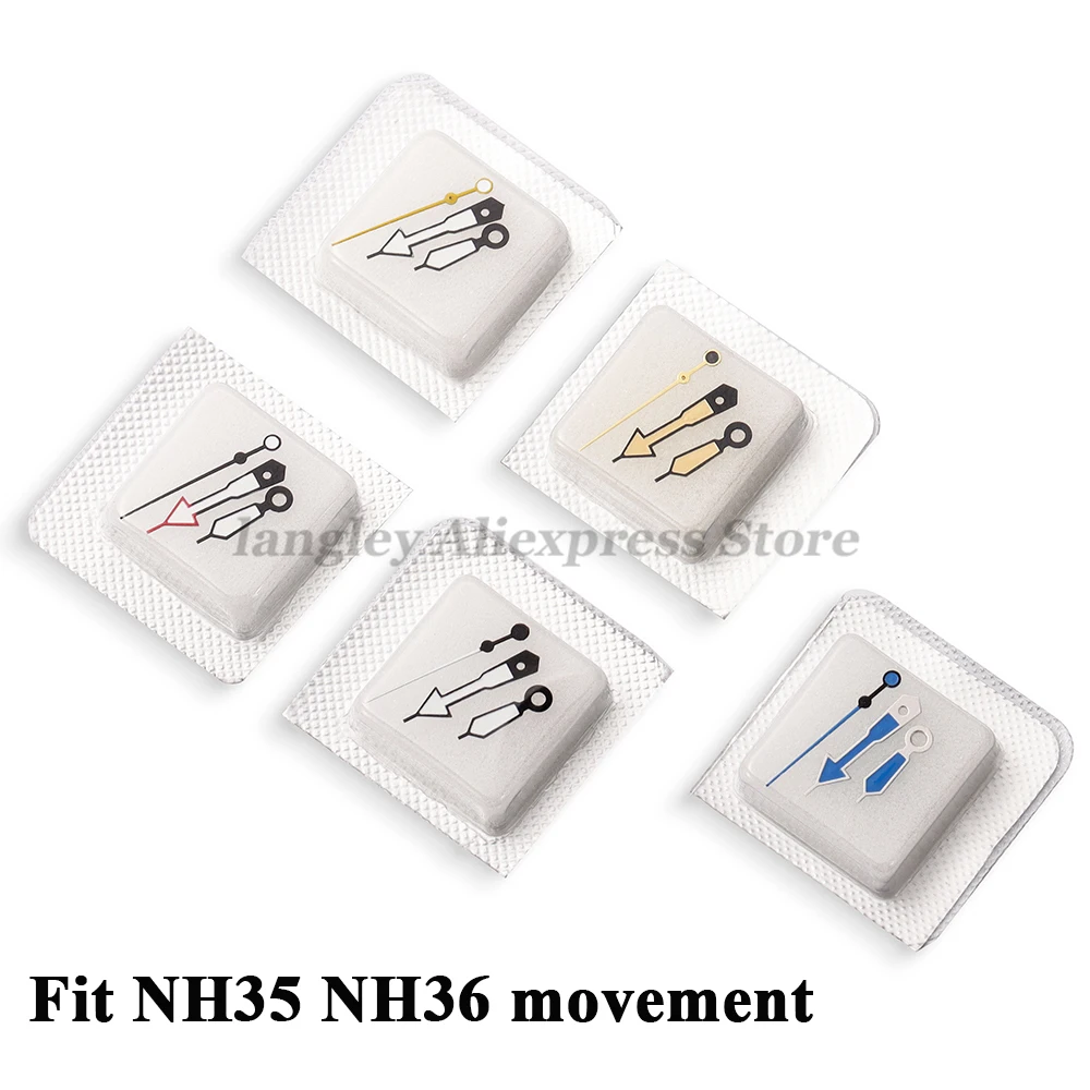 NH35 NH36 Zeiger Rot Silber Blau Gelb Schwarz Weiß Uhrzeiger Passend für NH35/NH36/4R/7S Uhrwerk Ersatzteile Uhren Zeiger Image