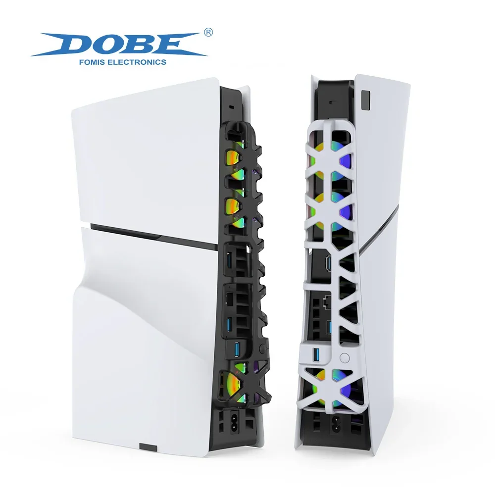 DOBE RGB Lighting USB 3.0-Anschluss-Lüfter für PS5 Playstation 5 Slim Console – Disc Edition/Digital Edition TP5-3538S Image