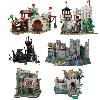 MOC Architektur Wolfpack Den Bausteine Modell Eldritch Schloss Ziegel Lion Knights Schloss Image