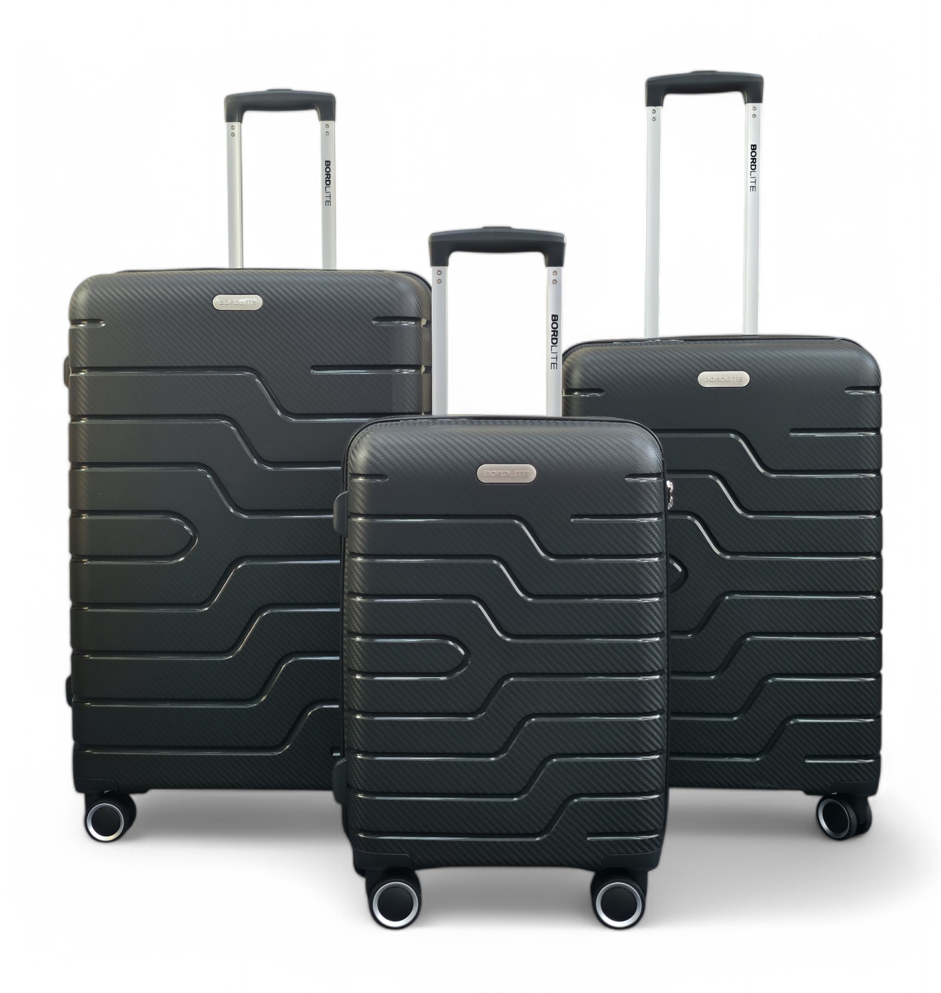 Hartschalenkoffer aus schwarzem PP mit 4 Rädern, Reisegepäck, Kabine, Urlaub Image