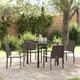 vidaXL Set da Pranzo da Giardino - 5 Pezzi con Cuscini in Rattan Poly Marrone.