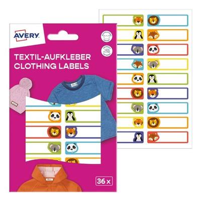 Avery Zweckform 36er-Pack Textil-Aufkleber 45x13 mm Tiere Image