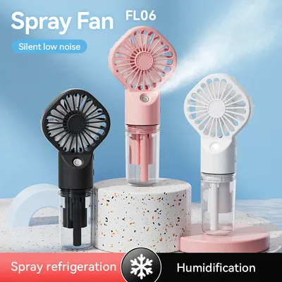 2025Portable Humidifier Fan Mini Handheld Mist Fan Portable USB Rechargeable Handheld Fan Water Spray Hand Fan Outdoor Small Fan