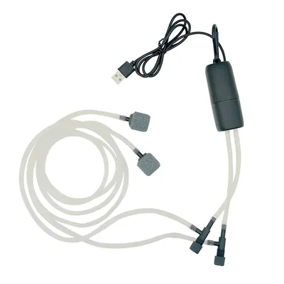Aquarium USB Oxygen Air Pump Fish Tank Portable Dual-hole Silent Air Compressor Aerator Mini