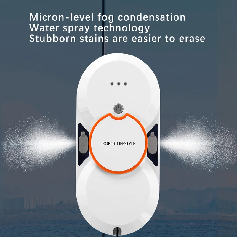 Robot nettoyeur de vitres automatique, style de vie, avec deux pulvérisateurs, lunettes de nettoyage, appareil ménager intelligent