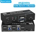 Navceker 4K 240Hz 2x2 HDMI DP KVM Switch Doppio monitor Display esteso Switcher KVM USB 2 in 2 out per 2 computer 2 monitor