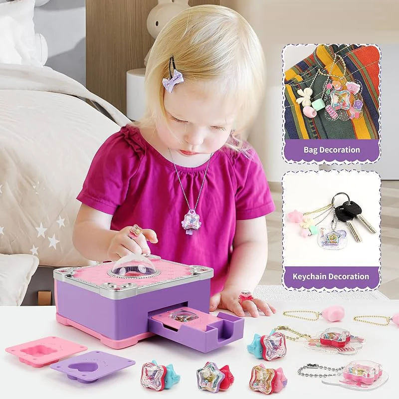 Filles jouets 3D magique autocollant bricolage Machine Kit de fabrication de bijoux pour enfants bricolage à la main anneau Bracelet créatif fait à la main coffret cadeau
