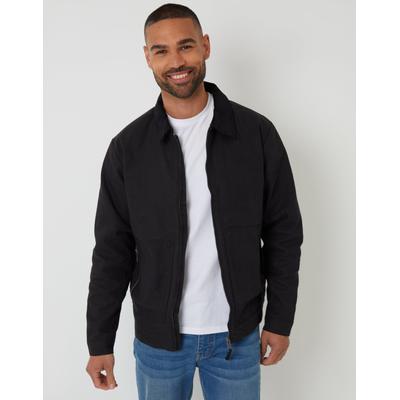 Threadbare Men's Black Cotton Corduroy Collar Lightweight Jacket