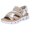 Trekkingsandale RIEKER SPORT, Damen, Gr. 43, rosa (altrosa, creme), Lederimitat, Textil, sportlich, Schuhe, Outdoorsandale, Sommerschuh, Sandale mit praktischen Klettverschlüssen