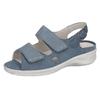 Sandale WALDLÄUFER "MERLE", Damen, Gr. 5,5 (38,5), blau (jeansblau), Nubukleder, klassisch, Schuhe, Komfortschuh mit Klettverschlüsse und Druckknopf, M-Weite