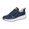 Plateausneaker WALDLÄUFER "H-MARA", Damen, Gr. 6 (39), blau (dunkelblau), Leder, Textil, casual, Schuhe, Schnürschuh, Halbschuh, Freizeitsneaker in Komfortweite H