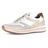 Keilsneaker GABOR "FLORENZ", Damen, Gr. 39, weiß, hellbeige, leo, Glattleder, Veloursleder, casual, Schuhe, Freizeitschuh, Halbschuh, Schnürer in Schuhweite G (=weit)