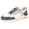 Sneaker MUSTANG SHOES, Herren, Gr. 45, sanftes weiß, blau, grau, Lederimitat, kontrastfarbene Details, casual, Schuhe, Runners Sneaker mit Außenreißverschluss