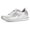 Keilsneaker GABOR "FLORENZ", Damen, Gr. 38, bunt (silberfarben, weiß), Kalbsleder, Ziegenleder, Textil, metallic, casual, Schuhe, Freizeitschuh, Halbschuh, Schnürer in Schuhweite G (=weit)