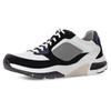 Keilsneaker GABOR ROLLINGSOFT, Herren, Gr. 10,5 (45), blau (blau, weiß), Nappaleder, Veloursleder, Mesh, sportlich, Schuhe, Freizeitschuh, Halbschuh, Schnürschuh mit Logo an der Ferse, G-Weite