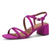 Sandalette TAMARIS, Damen, Gr. 37, pink (fuchsia), Textil, unifarben, Veloursleder, elegant, Schuhe, Sommerschuh, Sandale, Blockabsatz, mit feinen Riemchen