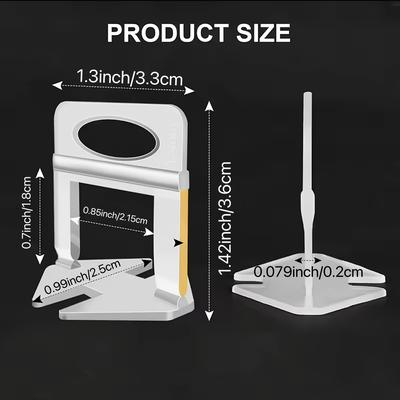 TEMU 2000-pack Plastic Tile Leveling System Spacers, Irregular Shape, Easy To Remove, No Lip Crack, For Diy And Professional Tiling Installation Image
