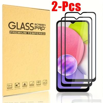TEMU 2pcs Tempered Glass Screen Protector A04 A05 A14 A15 A24 A25 A34 A35 A54 A55 , 9h Hardness, Anti-scratch, -free Installation, , Full Coverage Display Guard Image
