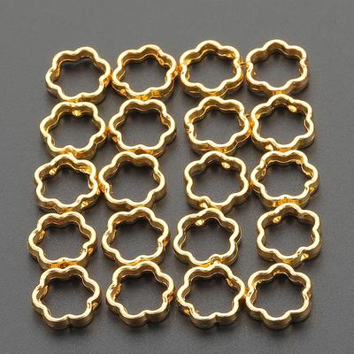 TEMU 20pcs/40pcs Flower-shaped Silvery Bead Frames Made Of Alloy For Making, Including Necklace Pendants, Spacer Beads, And Connectors For Bracelets And Earrings. Image