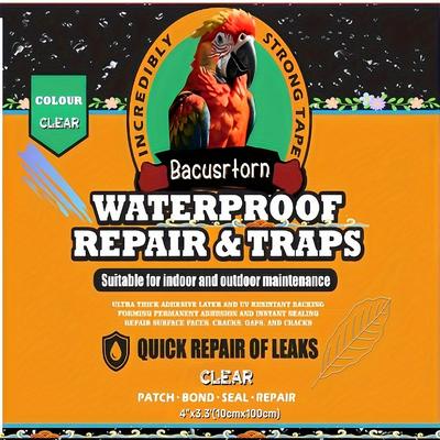 TEMU Waterproof Tape - , Flexible Rubberized Sealant For Leak Repair, Ideal For Indoor/outdoor Use On Plastic, Glass, Metal - Home, Rv Roofs, Pools & Plumbing Image
