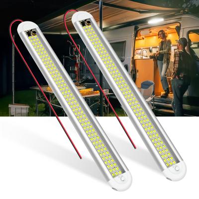 TEMU 12v Led Car Interior Light Strip, 120 Leds 12 Volt Led With Switch, Suitable For Enclosed Cargo Trailers, Cars, Rvs, Trucks, Campers, Boats, Wagons, Motorhomes 2pcs Image