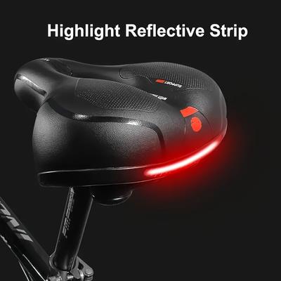 TEMU Seat - Unisex Wide Cycling With Absorption, Memory Foam Padding, Waterproof For Indoor, Road, Mountain, And Road Bikes Image