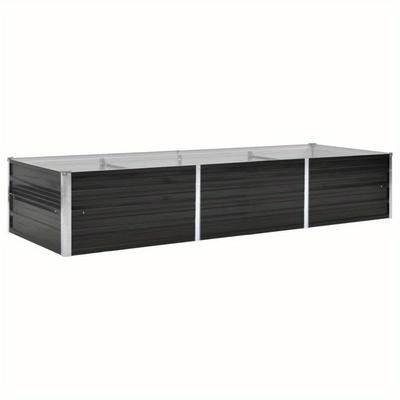 "TEMU Spacious Galvanized Steel Raised Planter - 9.45"x3.15"x1.77", Sturdy & Long-lasting, Ideal For Flower & Vegetable Gardening, No Electricity Required, 240 X 80 X 45cm" Image