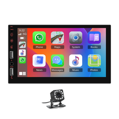 "TEMU Nhopeew 7"" Car Radio Car Stereo 1 Din Multimedia Mp5 Player Audio Stereo Support Wired Carplay&wired For Auto Mirror-link Fm Radio Rear View Camera With Steering Wheel Control With 12led Camera"