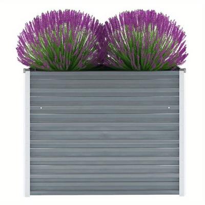 TEMU Garden Raised Bed Galvanized Steel 100x40x77 Cm Gray. Garden Pot, Plant Growth Container Image