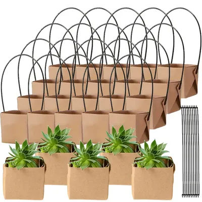 5-20pcs 6cm Kraft Paper Succulent Potted Plant Box Indoor Outdoor Universal Foldable Hanging Potted Plant Box Gardening Tools