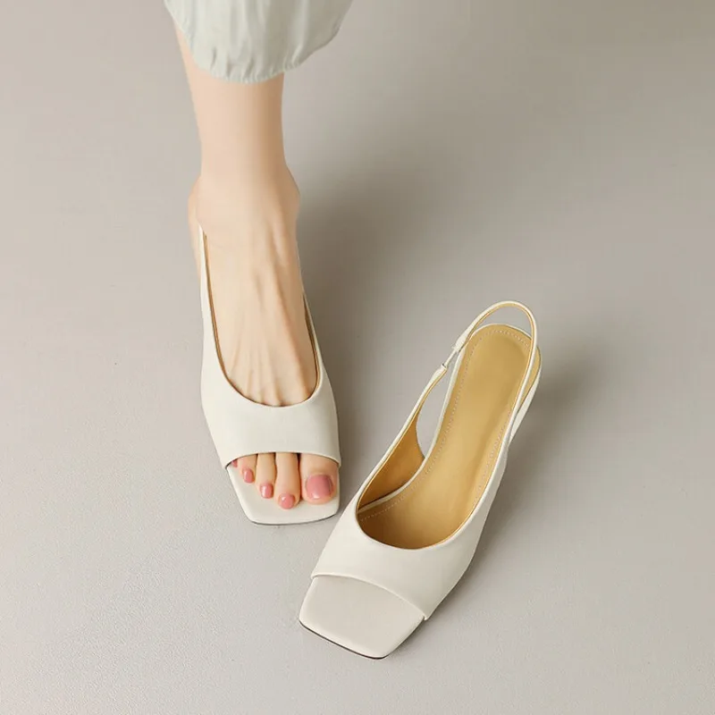 Elegant Fashion Concise Women Sandals Summer Ladies Wedding Pumps Party Office Woman Genuine Leather High Heels Shoes